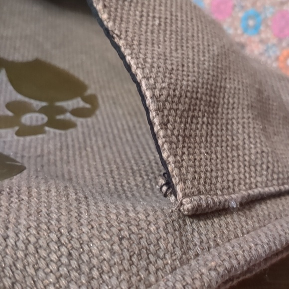 Daisy Marc Jacobs Gold Jute Tote Bag 15 x 13 - Picture 6 of 8